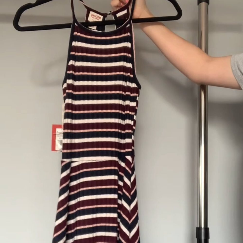 Striped Halter Tank Dress